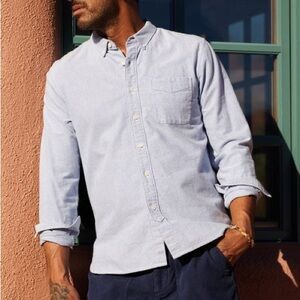 Outerknown The Artist Oxford Button Down Shirt in Oxford Blue $128